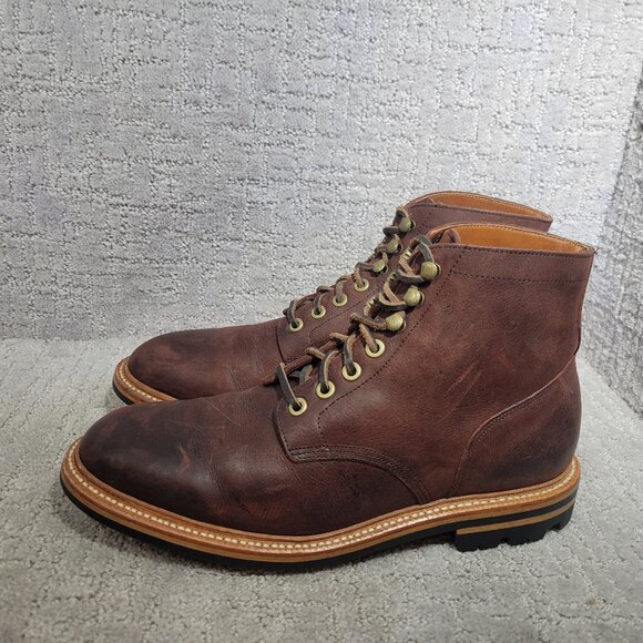Grant Stone Men's Size US 9 E Dark Burgundy Kudu Round Toe Leather Diesel Boots